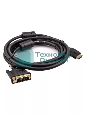 Кабель HDMI AM/DVI(24+1)M, 3 м, CU, 1080P@60Hz, 2F, VCOM CG484GD-3M
