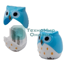 Точилка для карандашей ручная Silwerhof Owl Солнечная коллекция, 2 отверстия, пластик, ассорти, коробка