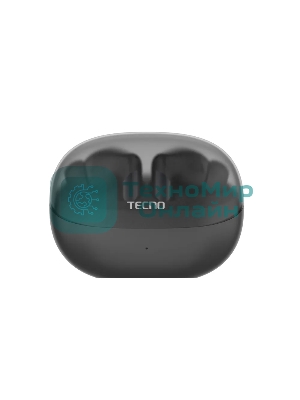 Наушники TWS Tecno Buds 4 черный, внутриканальные, Bluetooth, до 6 ч