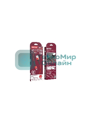 Кабель Smartbuy S26 MicroUSB красный, 3 А, QC, нейл.,1 м