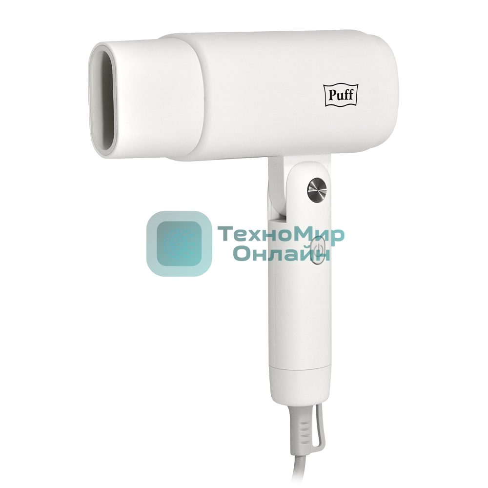 Фен Puff 1875 белый, 1875 Вт, компактный, ионизация