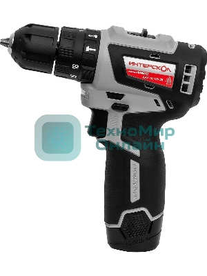 Дрель-шуруповерт ИНТЕРСКОЛ ДАУ-10/12В 38 МиниМАКС, 12 В, 2,5 Ач, 38 Нм, бесщеточный