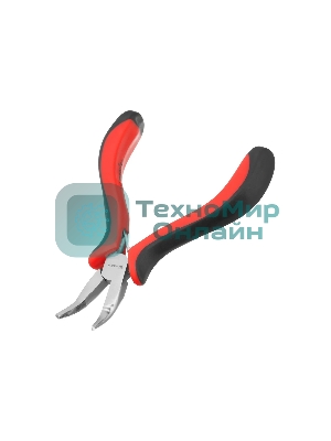Длинногубцы Matrix Mini, 130 мм, никелированные, изогнутые, авторазжим, двухкомпонентные рукоятки