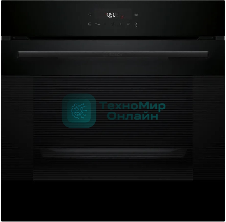 Электрический духовой шкаф Bosch HJG852YB0T Serie 6, 60 см, 66 л, черный,сенсорное управление, 8 режимов+AutoPilot 30(30 автоматических программ), LCD-дисплей, галогенное освещение, самоочистка EcoClean,Soft Open and Soft Close door,телескопические направляющие на 2 уровнях