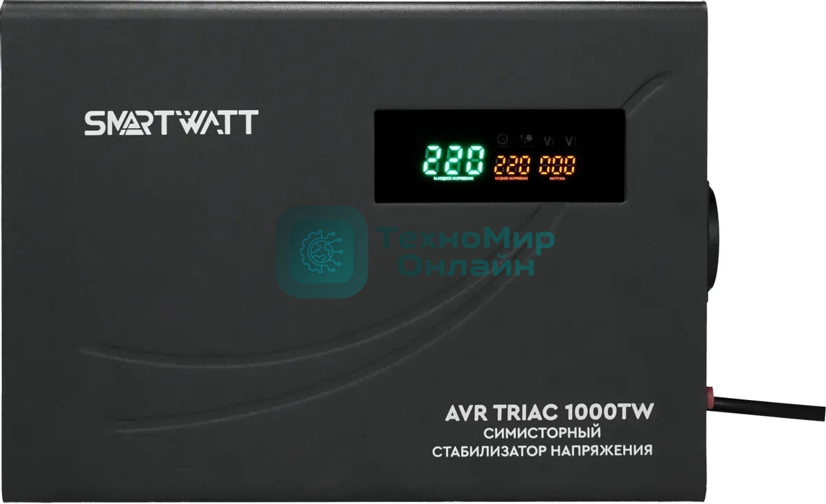 Стабилизатор напряжения Smartwatt AVR Triac 1000TW 1000ВА черный