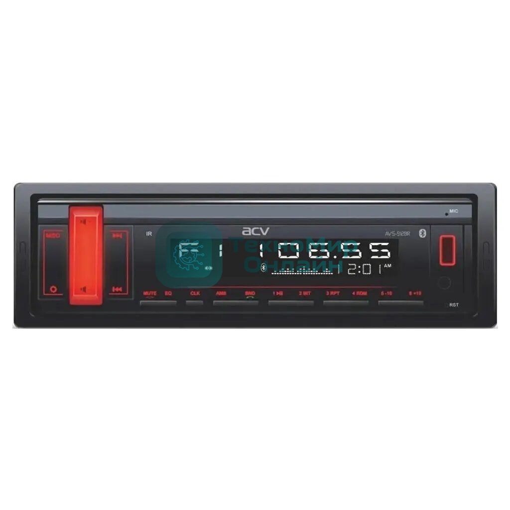 Автомагнитола ACV AVS-914BR, 1 DIN, Bluetooth, USB Type-A, AUX