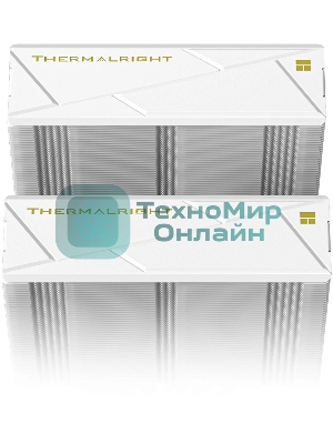 Кулер для процессора Thermalright Royal Pretor 130 Ultra White (4-pin PWM, 158mm, Ni/Cu, 7x6mm, 1x120mm ARGB +1x130mm, 69CFM/81.88CFM, 27dBA/28.3dBA, 2150RPM/1750RPM, S: 1200, 1700, 1851, 115X, 2011, 2066, AM4, AM5, white)