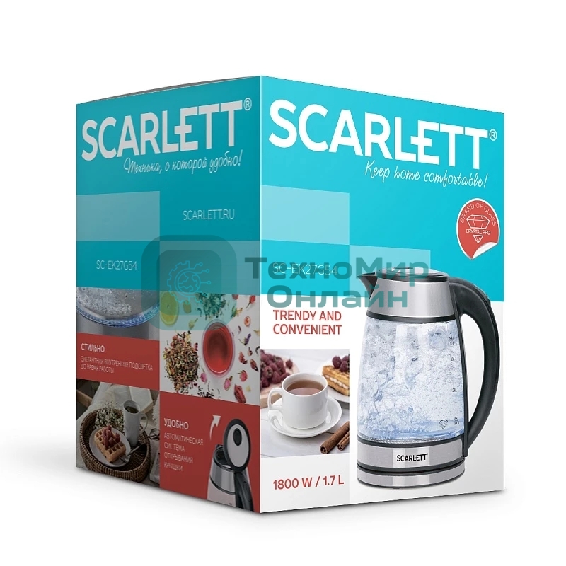 Чайник электрический Scarlett SC-EK27G54 серебристый