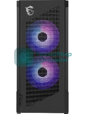 Компьютерный корпус MSI MPG VELOX 300R AIRFLOW PZ, Global, 2xUSB 3.2 Gen 1, 1xUSB 3.2 Gen2 Type-C,2x160мм ARGb Fan, 1x120мм