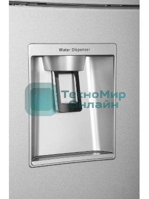 Холодильник Hitachi R-W660PUC7X GS серебристый стекло двухкамерный 396/144л морозилка сверху, No Frost, Side by Side