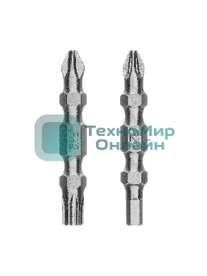 Набор бит двухстор. Gross PH2-T30х45мм, PZ2-H4х45мм, сталь S2, 2 шт.