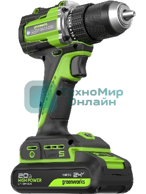 Дрель безударная Greenworks DD560 патрон:быстрозажимной реверс (3708407CUC)