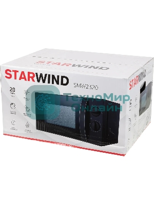 Микроволновая печь Starwind SMW2320 черный, 20 л, 700 Вт, переключатели - поворотный механизм