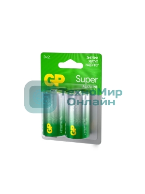 Алкалиновые батарейки GP Super Alkaline G-Tech 13А типоразмера D - 2 шт. на блистере (2 шт.)