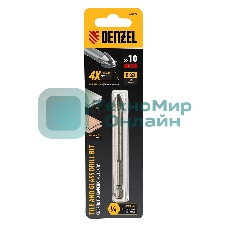 Сверло по керамической плитке Denzel 10 мм, крестовая пластина, 6-гр. хвостовик