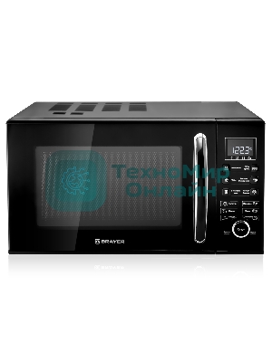 Микроволновая печь BRAYER BR2503 черный, 23 л, 900 Вт, переключатели - кнопки, поворотный механизм