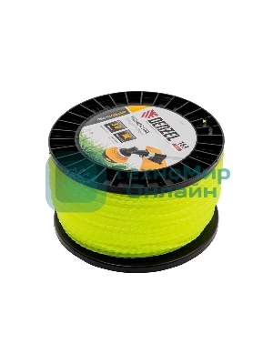 Леска для триммера Denzel витой квадрат, 3,0мм х 163м, на DIN катушке FLEX CORD