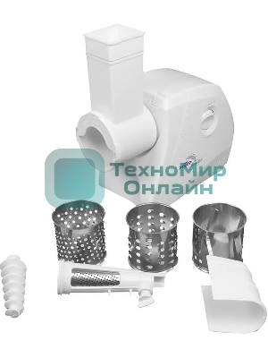 Мясорубка электрическая Ротор ЭМШ 35/250-3 белый, 1500 Вт, 0.6 кг/мин, реверс, защита от перегрузки, насадки - 4