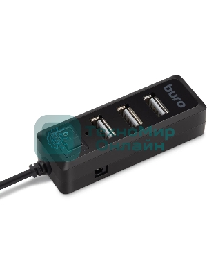USB-концентратор Buro BU-HUB4-0.5L-U2.0, USB 2.0, USB 4 порта, USB