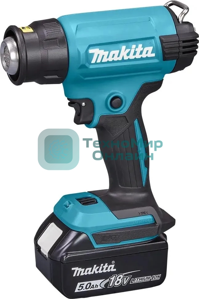 Фен технический аккумуляторный LXT 18В, 550 град, кейс MakPac,насадки (1х5А·ч)