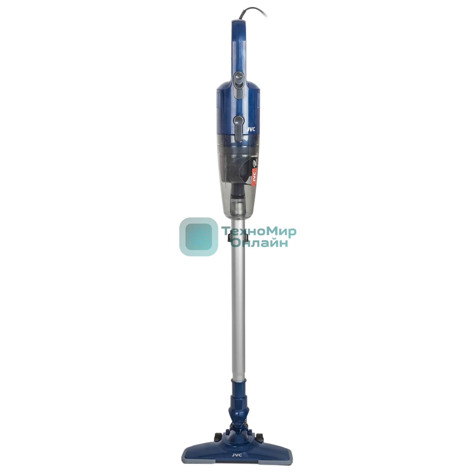 Пылесос вертикальный JVC JH-VS118 синий, питание от сети, 130 Вт, уборка сухая, пылесборник 1.2 л