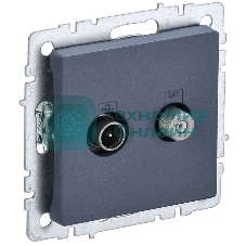 Розетка телевизионная двойная TV+SAT IEK BRITE РТВ/РСп12-БрМ маренго