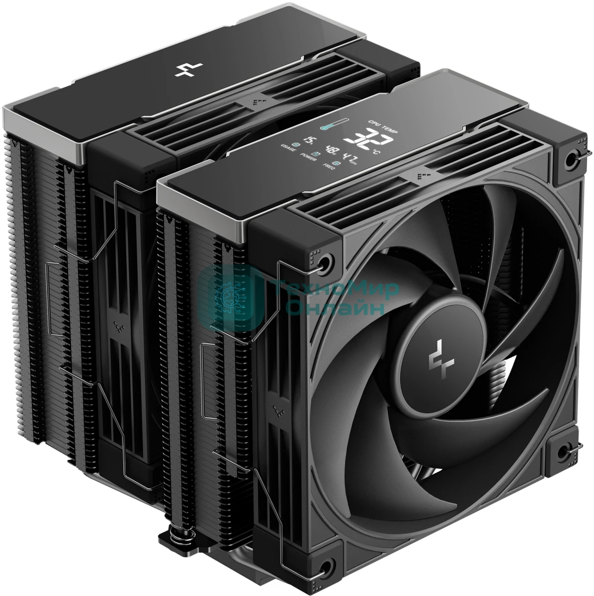Кулер для процессора DEEPCOOL AK620 G2 DIGITAL NYX LGA1851/1700/1200/115X/AM5/AM4 (8шт/кор, TDP 260W, PWM, DUAL Fan 120мм, 6 тепл. трубок, Copper Base, черный) RET (R-AK620G2-BKNNMN-GJD-1)