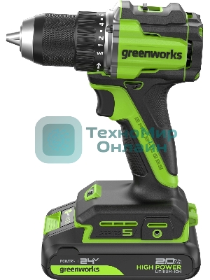 Дрель безударная Greenworks DD560 патрон:быстрозажимной реверс (3708407CUC)