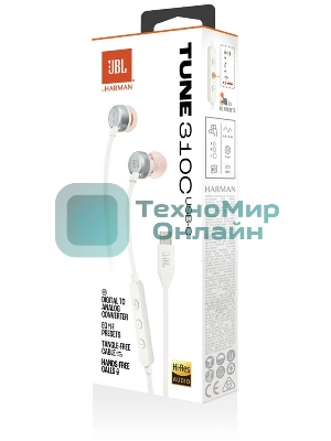 Проводные наушники JBL Tune 310C белый, внутриканальные, USB Type-C