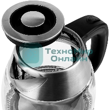 Чайник электрический Centek CT-0018, 1.2л, 1600Вт, стекло, серебристый