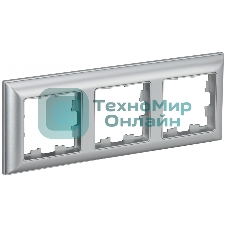 Рамка 3-местная IEK BRITE РУ-3-Бр DECOR 3D-форма алюминий/алюминий