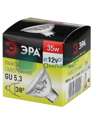 Лампа галогенная ЭРА 35Вт 12В GU5.3 MR16 C0027355