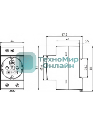 Розетка РДЕ-47 16А (под евро вилку с заземлением) PROxima