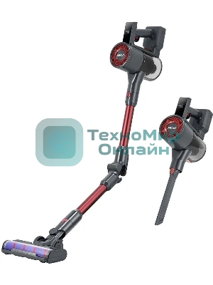 Пылесос вертикальный Kitfort КТ-5539 красный/серый, питание от аккумулятора, 225 Вт, уборка сухая, пылесборник 0,6 л