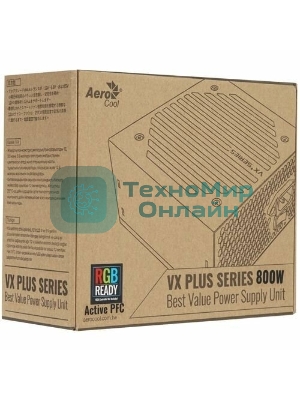 Блок питания Aerocool/Formula VX PLUS 800 RGb, 800Вт, 120мм, черный