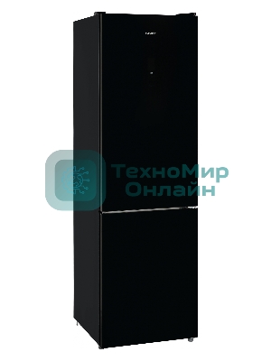 Холодильник Nordfrost RFC 390D NFGB черное матовое стекло двухкамерный 240/95л морозилка снизу