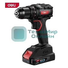 Дрель-шуруповерт Deli DE-DZ20-2D2, 20 В, 2 Ач, 70 Нм, бесщеточный