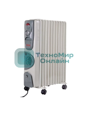 Обогреватель масляный Ресанта ОМ-12НВ (11 секций) белый, 2900 Вт, 25 м2, термостат 67/3/12