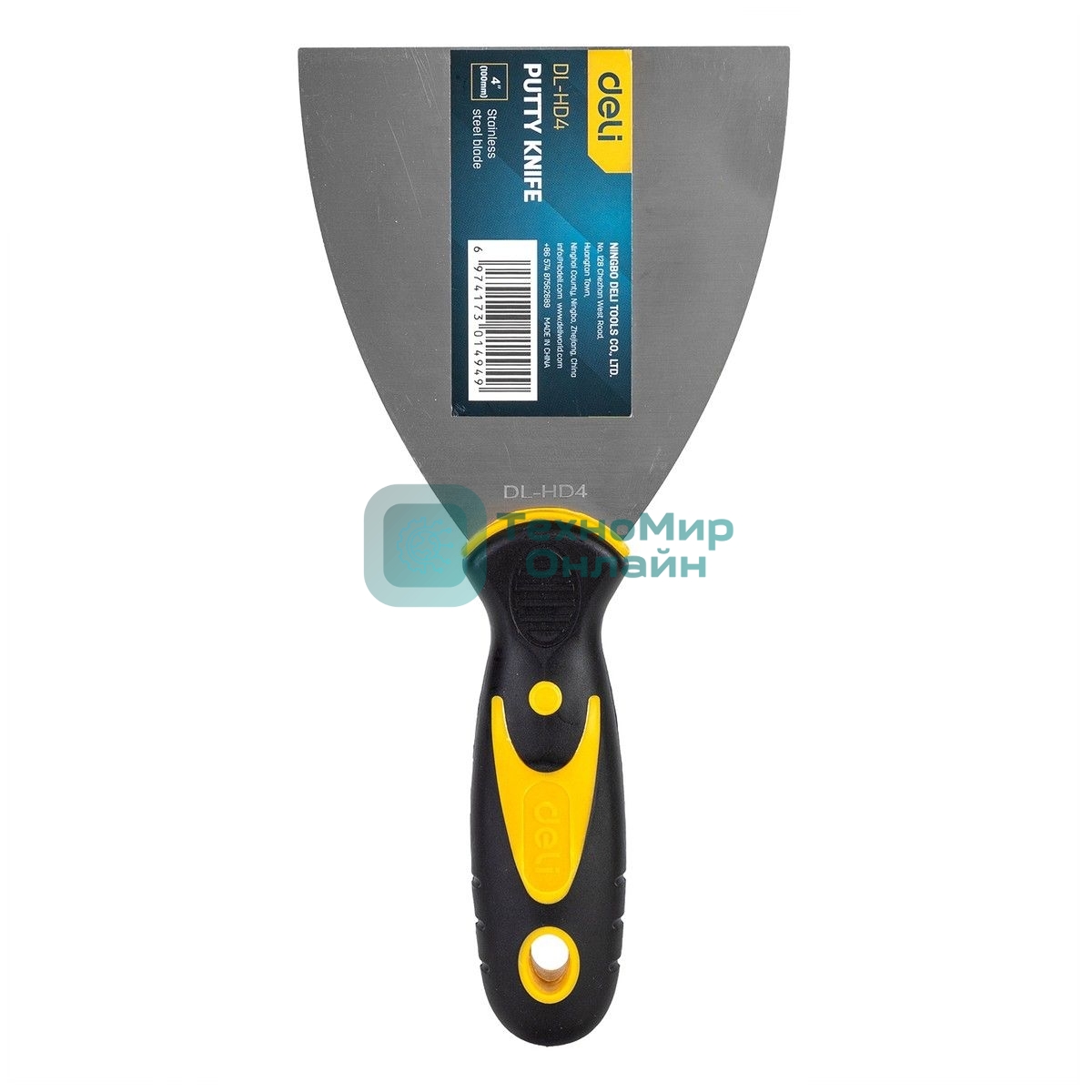 Шпатель Deli DL-HD4 100мм Размер:100 мм. Длина 12 мм. нержавеющая сталь.
