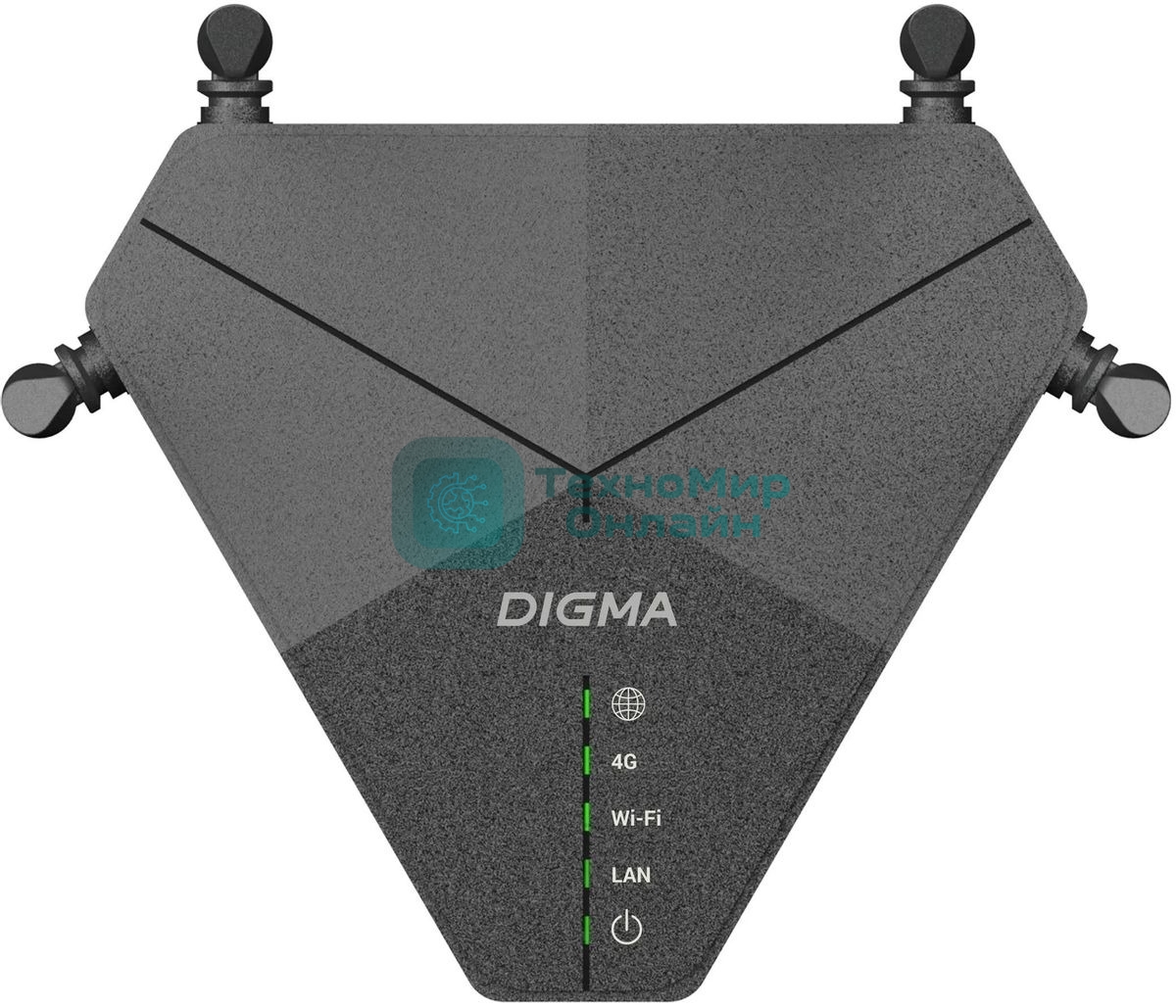 Роутер беспроводной Digma DWR-N302LTE N300 10/100BASE-TX/3G/4G cat. 4 черный