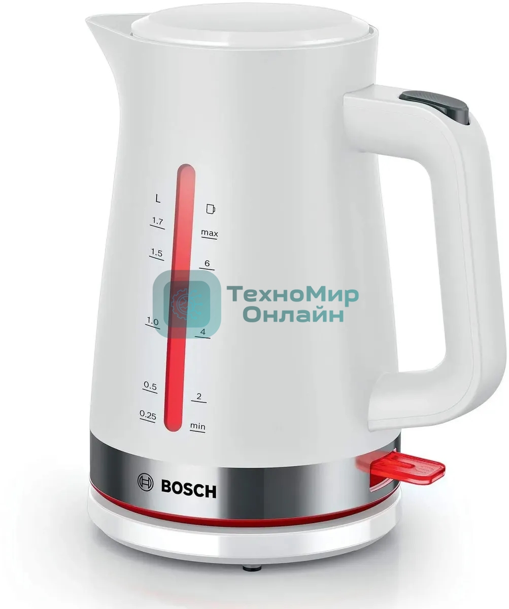 Чайник электрический Bosch TWK4M221 1.7 л, белый корпус: пластик