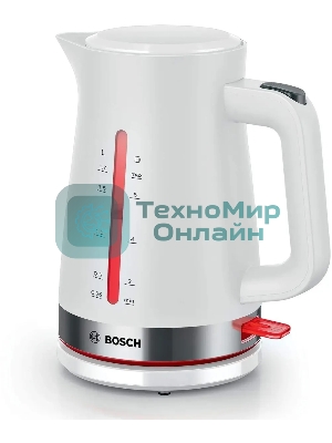 Чайник электрический Bosch TWK4M221 1.7 л, белый корпус: пластик