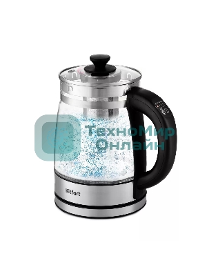Чайник электрический Kitfort KT-6119 1.7л. 2200Вт прозрачный (корпус: стекло)