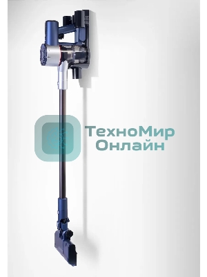 Пылесос вертикальный Hyundai HYV-S7570 темно-синий/серебристый, питание от аккумулятора, 110 Вт, уборка сухая, пылесборник 0.7 л, работа от АКБ max 60 мин.