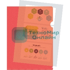 Папка-уголок Silwerhof Eco тисненый A4, пластик, 0.12мм, красный