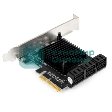 Контроллер ExeGate EXE-516 (PCI-E x4 v3.0, SATA3 6Gb/s, 6 int, ASMedia Chipset ASM1166)