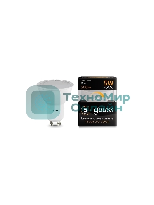 Лампа светодиодная Gauss Led MR16 GU10-dim 5Вт 3000К диммируемая