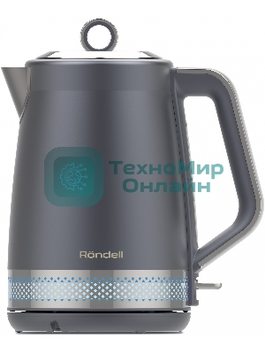 Чайник электрический Rondell RDE-WK880 1.7 л, 2200 Вт, титан/серебристый корпус: серебристый