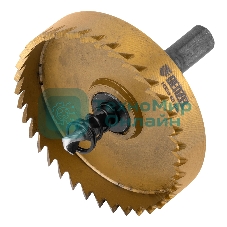 Коронка по металлу Denzel HSS, 65 мм, нитридтитановое покрытие