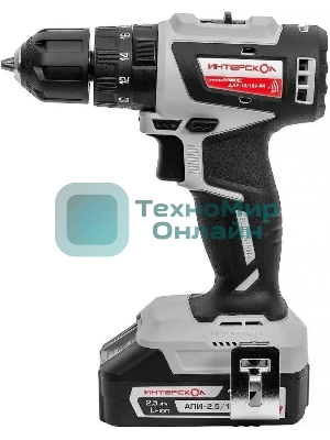 Дрель-шуруповерт ИНТЕРСКОЛ ДАУ-10/18В 44 МиниМАКС, 18 В, 2,5 Ач, 44 Нм, бесщеточный